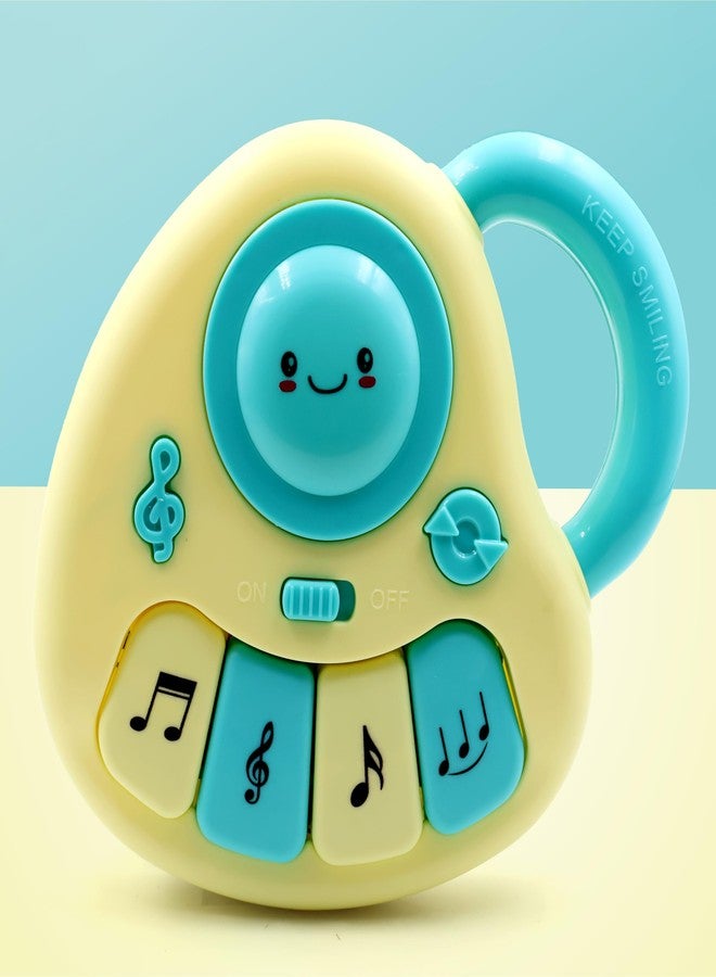 Chanak Baby Piano Musical Infant Toy 4 Key Nodes with 31 Music melodies Includes Learning Numbers & Shapes, Flashing Lights Early Learning Baby Tiny Tunes for Boys Girls, 6 to 12 Months (Yellow/Blue) - Image 1